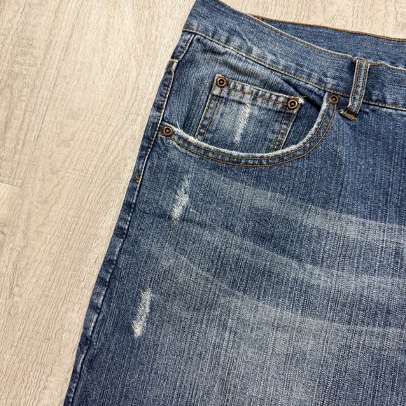 Vintage Emergency Exit Bootcut Jeans Men's 40x32 Blue Faded Western y2k Skater - Picture 3 of 10